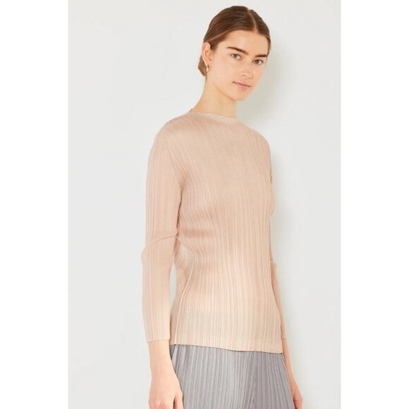 Marina West Swim Pleated Long Sleeve Boatneck Top - Picture 4 of 4